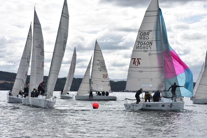 Distance between boats is never big in the competitive 707 fleet - Port Edgar Watersports 707 Sprints Slam  © David Smith